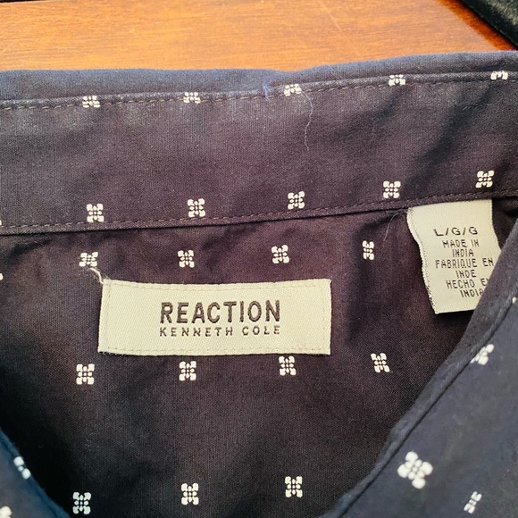 Lot of 2 button down shirts Reaction Kenneth Cole and Eight Avenue size L - Picture 5 of 7